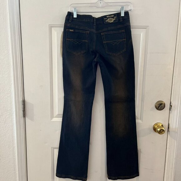 Vintage Revolt Jeans Woman's Stretch Blue Midrise Boot Cut Jeans Sz 7 - Picture 7 of 12